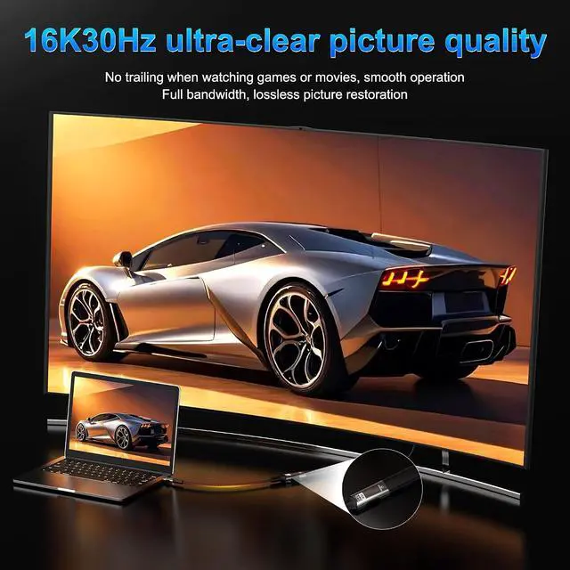 Alt view image 7 of 7 - USB-C USB4.0 Thunderbolt 4 to DisplayPort 16K Video Cable M/F 16K(7680x4320)@60Hz 4K@240Hz 8K@120Hz Display Port 2.1