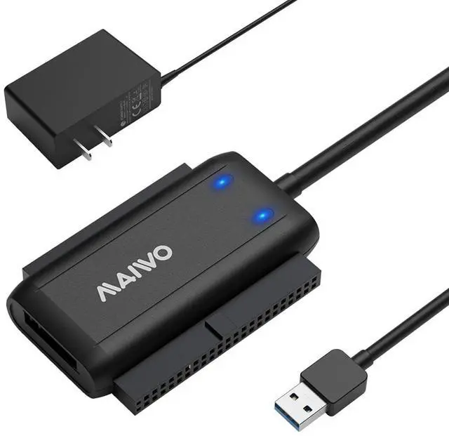 Main image of SATA IDE to USB 3.0 Adapter Cable, Hard Drive Reader Converter for 2.5/3.5 Inch IDE HDD, 2.5/3.5 Inch SATA HDD/SSD, 5.25 Inch DVD/CD Drive, 12V 2A Power Adapter