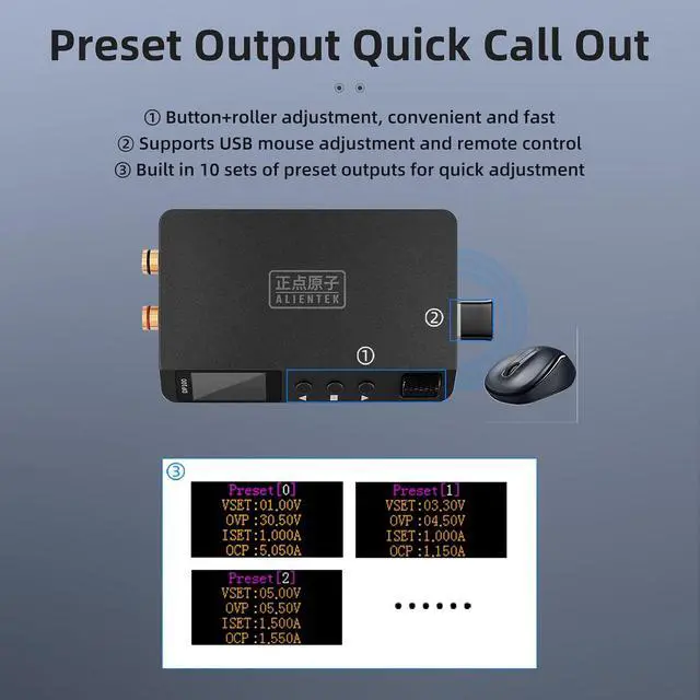 Alt view image 7 of 7 - DP100 DC Power Supply Variable, 30V 5A Bench Supply, Adjustable Regulated Digits Display Mini Portable Lab Voltage Regulator Switch 100W (DP100-1)
