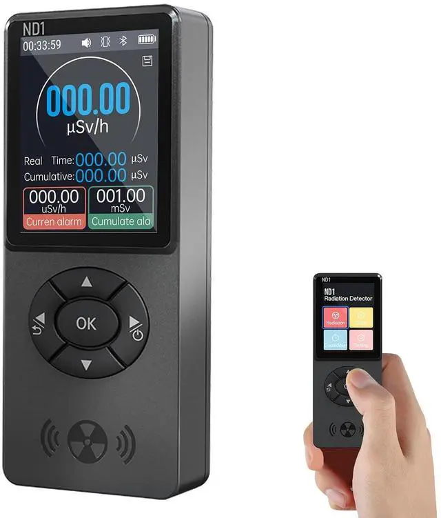 Main image of Geiger Counter Nuclear Radiation Detector, ND1 Portable Handheld Beta,Gamma X-ray, LCD Display,Rechargeable Radiation Monitor Meter,Temperature and Humidity Monitor Meterfor Home