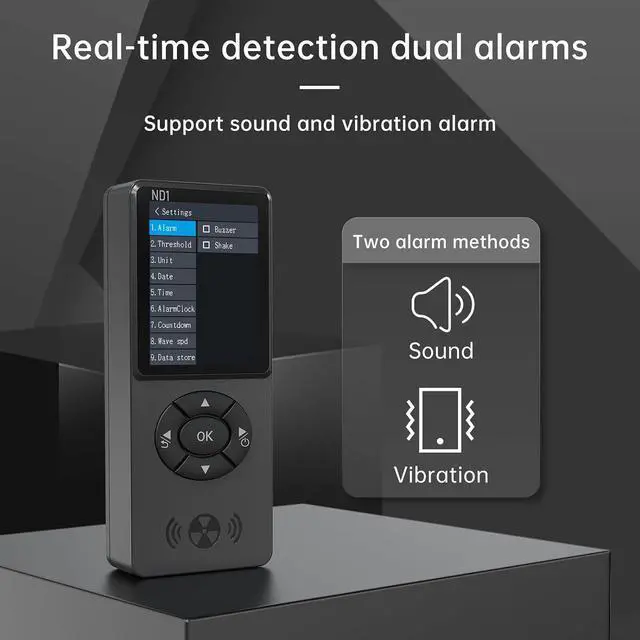 Alt view image 4 of 6 - Geiger Counter Nuclear Radiation Detector, ND1 Portable Handheld Beta,Gamma X-ray, LCD Display,Rechargeable Radiation Monitor Meter,Temperature and Humidity Monitor Meterfor Home