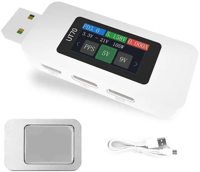 Main image of UT70 USB Tester 0-28V 7A USB Digital Voltage Current Power Tester Multimeter, Fast Charge Detection Trigger Capacity Ripple Measurement, PD2.0/PD3.0,QC2.0/QC3.0 ALIENTEK (UT70 USB Tester)