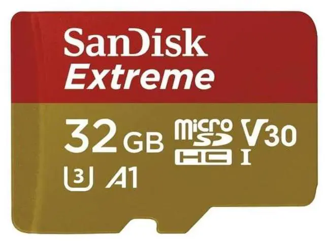 Main image of 32GB SanDisk Extreme MicroSD Memory Card Bundle with SanDisk Adapter and MicroSD Reader for GoPro Cameras, Drones, and Smartphones