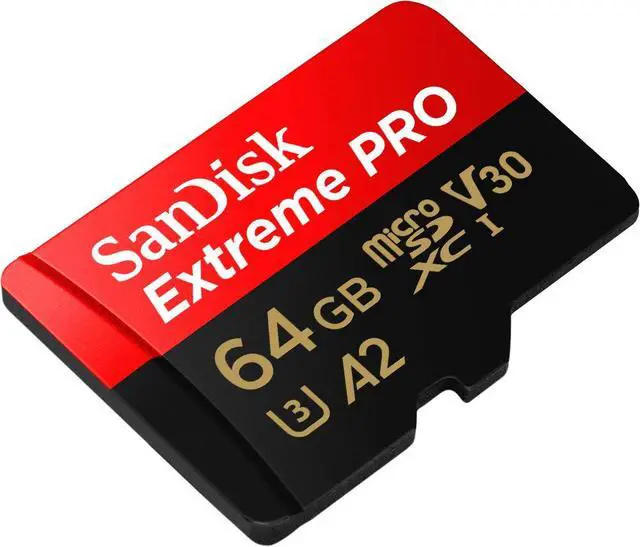 Alt view image 2 of 7 - 64GB Extreme PRO microSDXC Card + SD Adapter + RescuePro Deluxe, up to 200 MB/s, with A2 App Performance, for Smartphones, Action Cameras or Drones UHS-I Class 10 U3 V30