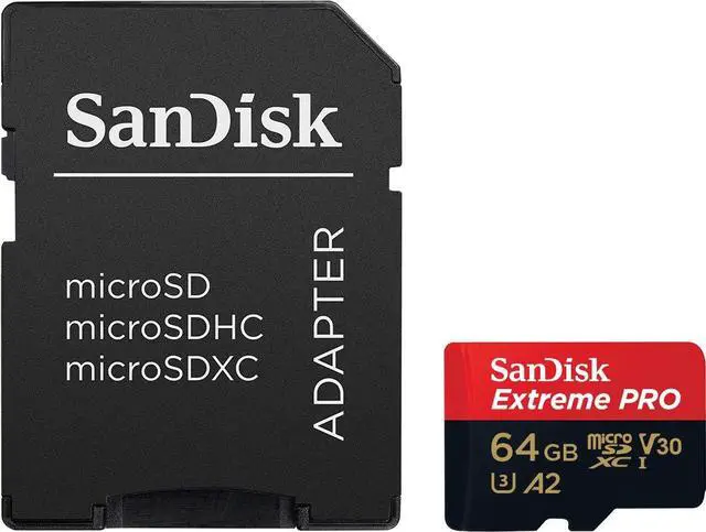 Alt view image 3 of 7 - 64GB Extreme PRO microSDXC Card + SD Adapter + RescuePro Deluxe, up to 200 MB/s, with A2 App Performance, for Smartphones, Action Cameras or Drones UHS-I Class 10 U3 V30