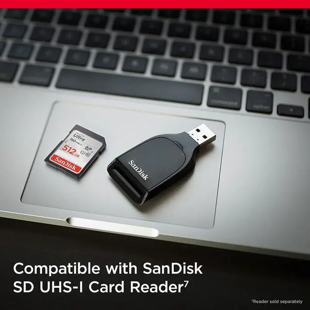 Alt view image 3 of 7 - 512GB Ultra SDXC UHS-I Memory Card - Up to 150MB/s, C10, U1, Full HD, SD Card - SDSDUNC-512G-GN6IN