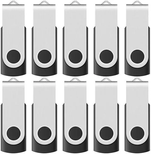 Main image of 10 4 GB Flash Drive - Bulk Pack - USB 2.0 4GB Swivel Design in BLACK