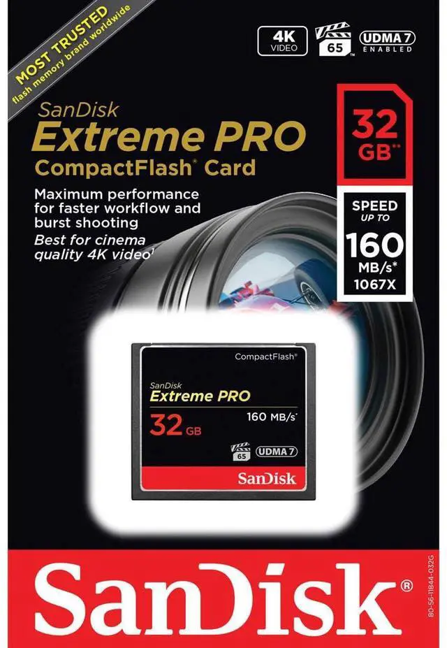 Alt view image 3 of 4 - 32 GB Extreme Pro CF 160MB/s High Speed UDMA7 Compact Flash Card