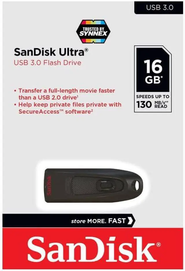 Alt view image 2 of 4 - 16GB Ultra 130MB/s USB 3.0 Flash Drive SDCZ48-016G Bundle with (1) GoRAM Black Lanyard (16GB, 10 Pack)