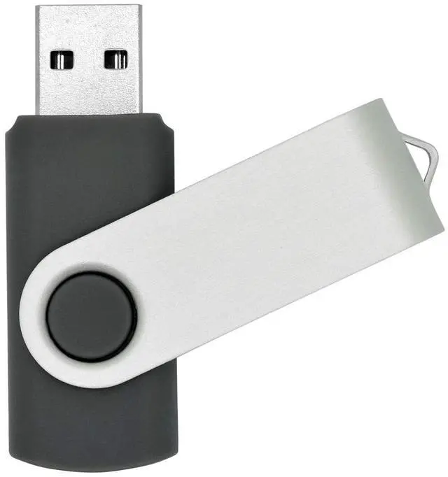 Main image of 1GB Standard USB 2.0 Flash Memory Stick (Metal Swivel Design in Black - 1 Pack)