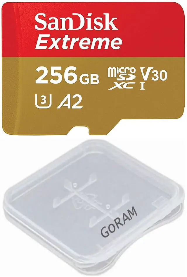Main image of 256GB (1 Pack) Extreme microSDXC 190MB/s UHS-I Memory Card SDSQXAV-256G-GN6MN Bundle with (1) GoRAM Plastic Case (256GB)