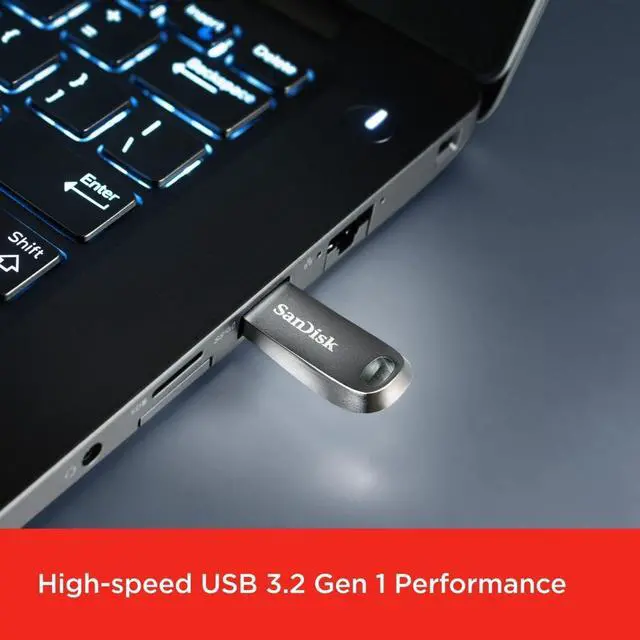 Alt view image 3 of 6 - 128GB Ultra Luxe USB 3.2 Gen 1 Flash Drive - SDCZ74-128G-GAM46