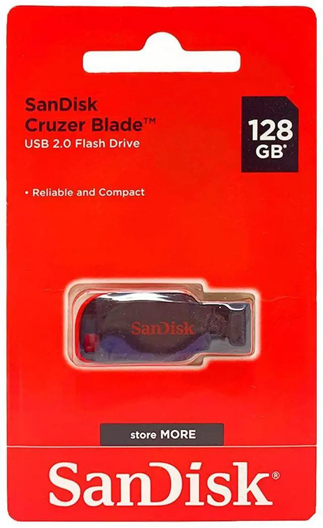 Main image of Cruzer Blade USB Flash Drive, 128 GB, Black/Red (SDCZ50-128G-A46)