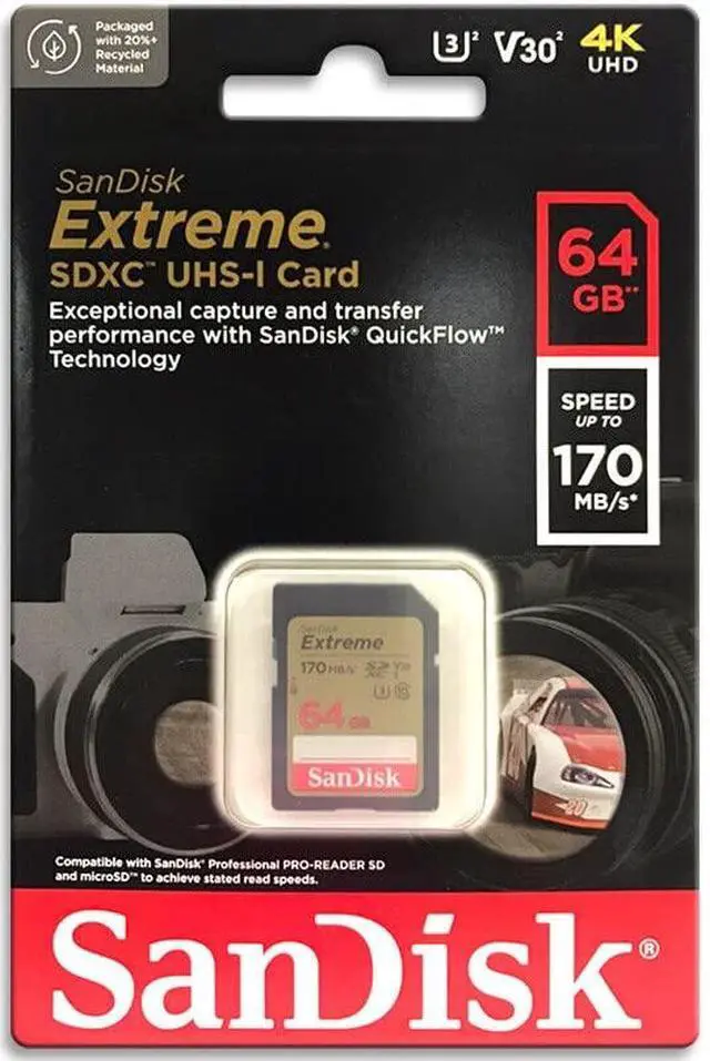Alt view image 2 of 2 - 64GB (5 Pack) Extreme SDXC UHS-I Class 10 Memory Card 170MB/s U3, V30, 4K, SD Camera Card SDSDXV2-064G Bundle with (5) GoRAM Plastic Cases (64GB, 5 Pack)