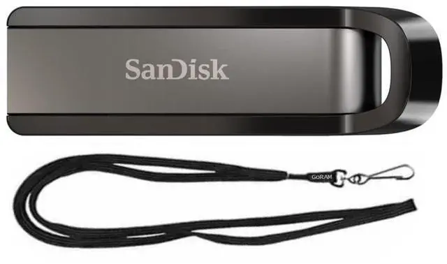 Main image of 256GB Extreme USB 3.2 Flash Drive 400MB/s for Computer, PC, Laptop (SDCZ810-256G) Bundle with (1) GoRAM Black Lanyard (256GB, 1 Pack)