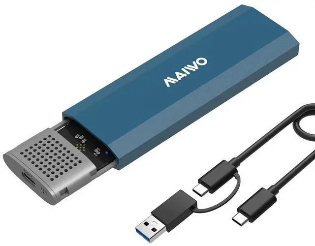 Main image of M.2 SSD Enclosure for PCIe NVMe and NGFF SATA Solid State Drive, USB C 3.1 10Gbps with UASP Trim, 8TB Capacity, Tool Free M.2 to USB Adapter Case Reader