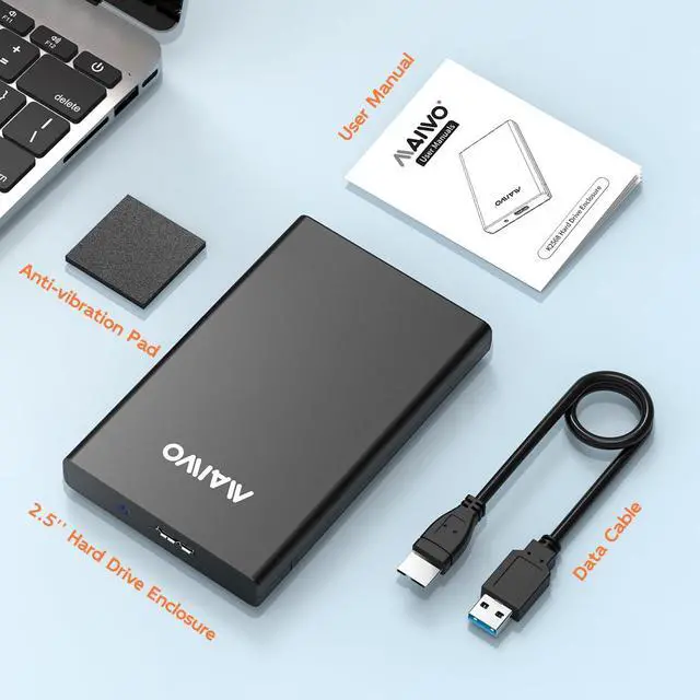 Alt view image 6 of 6 - Hard Drive Enclosure for 2.5 inch SATA HDD SSD 7-9.5mm, USB 3.0 6Gbps with UASP, 6TB Capacity, Tool Free External Hard Drive Adapter Reader Case