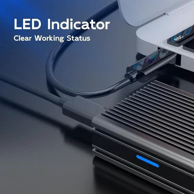 Alt view image 6 of 7 - M.2 NVMe SSD Enclosure 20Gbps USB3.2 GEN2x2, NVMe to USB Adapter Reader Support Thunderbolt3/4 USB4/3.2/3.1/3.0 Aluminum Case 8TB Capacity