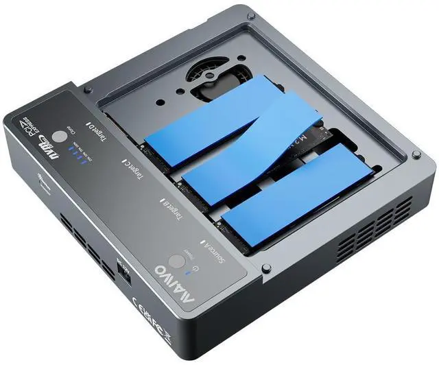 Alt view image 7 of 7 - 4 Bay NVMe Cloner Enclosure USB4 40Gbps, M.2 PCIe NVMe SSD Reader Duplicator 1-to-3 Clone with Cooling Fan, Compatible with Thunderbolt4/3 USB4/3.2/3.1/3.0