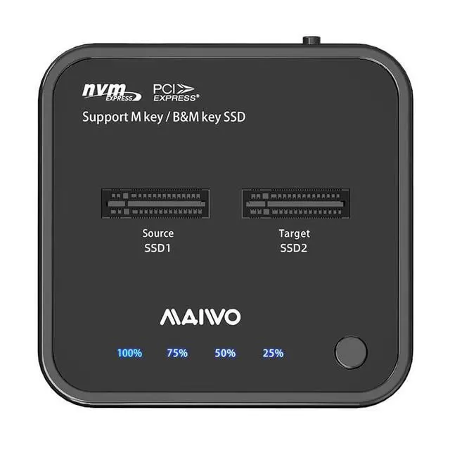 Alt view image 6 of 7 - NVMe Cloner M.2 Duplicator for PCIe NVMe M Key SSD, USB C to SSD Adapter, Dual Bay Hard Drive Docking Station Reader with UASP, 20Gbps USB C&A Cables, 5V 3A Power