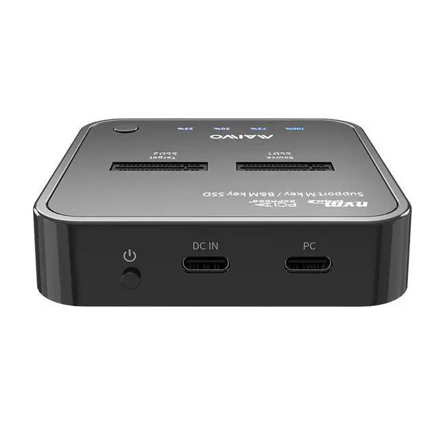 Alt view image 7 of 7 - NVMe Cloner M.2 Duplicator for PCIe NVMe M Key SSD, USB C to SSD Adapter, Dual Bay Hard Drive Docking Station Reader with UASP, 20Gbps USB C&A Cables, 5V 3A Power