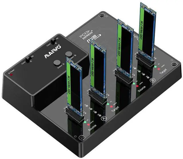 Main image of M.2 NVMe SSD Cloner Duplicator, USB 3.1 GEN2 10Gbps Speed, 8TB Capacity, Support Two Group 1:1 Clone, M.2 PCIE NVMe 4 Bay Docking Station