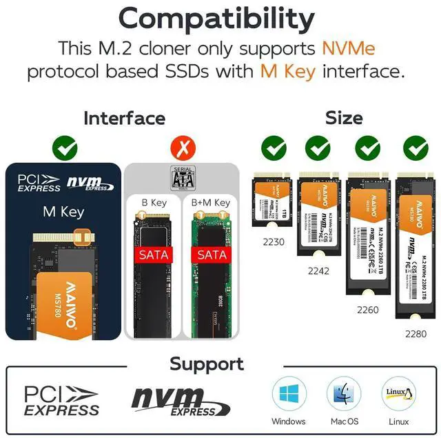 Alt view image 2 of 7 - M.2 NVMe SSD Cloner Duplicator, USB 3.1 GEN2 10Gbps Speed, 8TB Capacity, Support Two Group 1:1 Clone, M.2 PCIE NVMe 4 Bay Docking Station