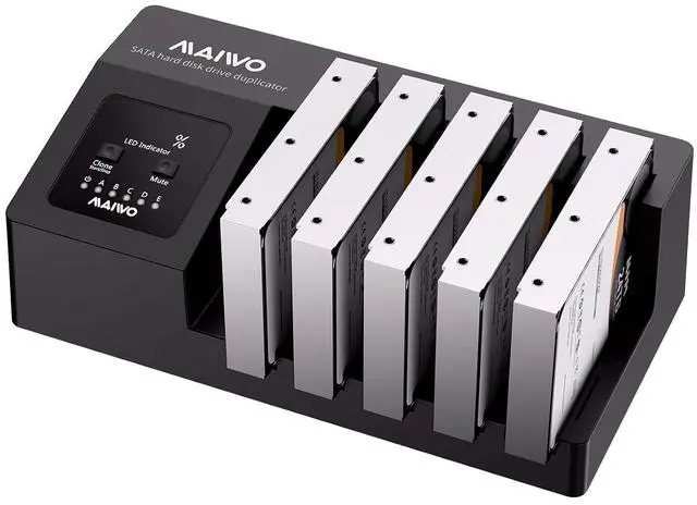 Main image of USB 3.0 to SATA I/II/III Hard Drive Cloner Docking Station for 2.5 3.5 Inch SATA HDD SSD, 5 Bay External Hard Drive Duplicator Reader with UASP, 120TB Capacity, Tool Free