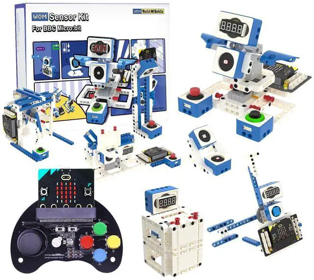 Main image of Programmable Robot Kit Building Block and Microbit Handle Servos MakeCode and Python Programming