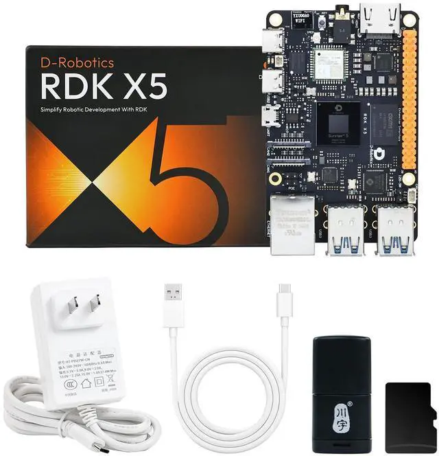 Main image of X5 Development Board Kit with USB-C 5V/5A Power Adapter, Type-C Data Cable,Card Reader,64GB TF Card 10TOPS Computing Power with AI LLM (Standard Kit, 4GB)