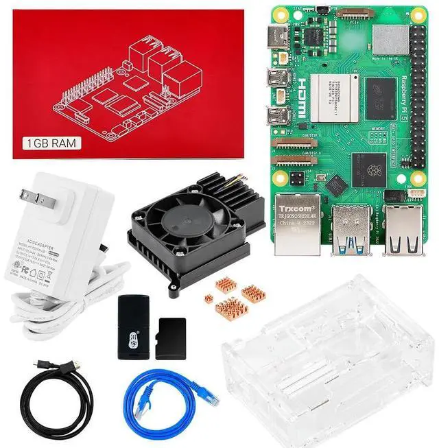 Main image of RPi 5 1GB Basic Kit Including Pi 5 1GB Board, Pi 5 Case and Active Cooler (1GB RAM)