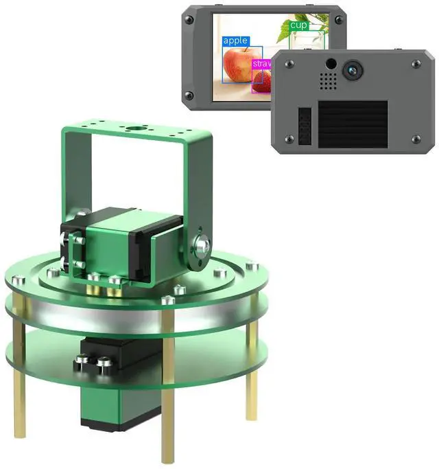 Main image of 2-DOF Servo Pan-Tilt Kit and K230 AI Visual Recognition Module with 2.4inch Display