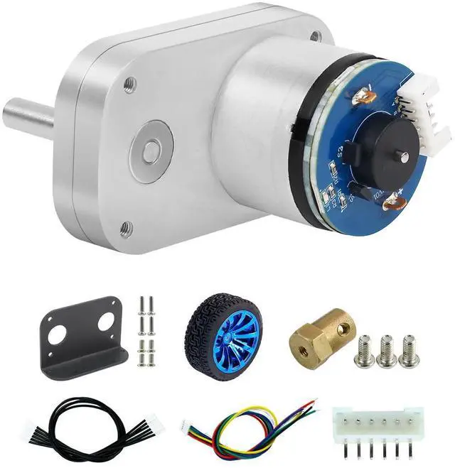 Main image of DC Metal Gear Motor with Hall Encoder,Suitable for Small Wheelbase Robots (300RPM) 1:40 Reduction Ratio,for RC Car Chassis DIY (L-Type 520 Motor+Wheel)