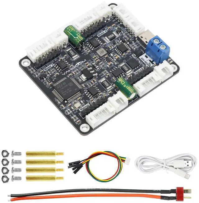 Main image of 4 Channel Encoder Motor Driver Module with STM32 Co-Processor | I2C/Serial Control for RaspberryPi,Jetson,STM32 | Type-C Support | Robotics & DIY Projects (Module+Power Cable)