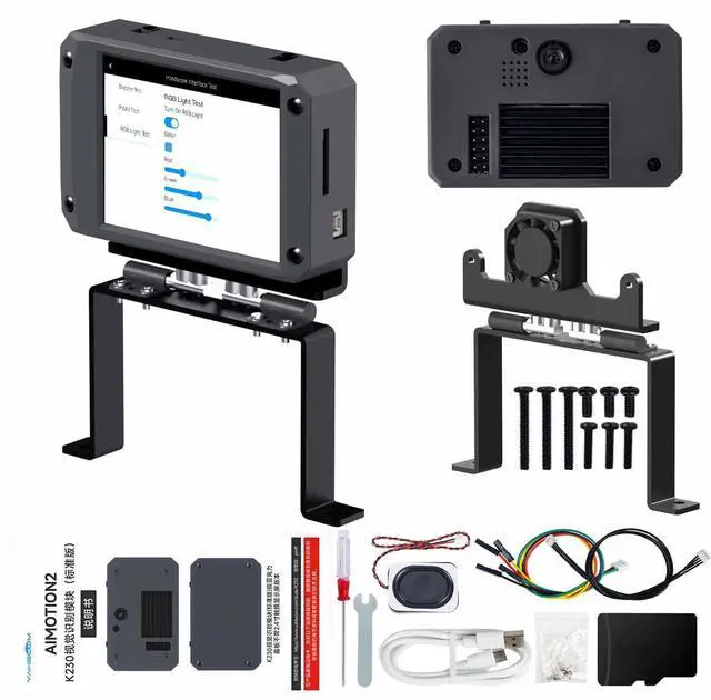 Main image of AI Development Board 1.6GHz High-performance chip/2.4-inch Display/Open Source Robot Maker Python, Supports AI Visual Recognition CanMV Sensor (with Adjustable Bracket)