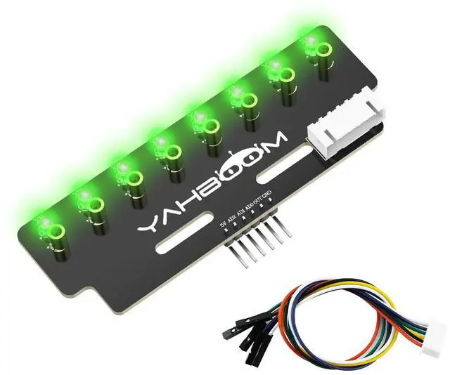 Main image of 8 Channel Grayscale Line Following Sensor Module, Infrared Resistant, No Debugging Required, with STM32/ESP32 16-24mm Height Limit, RGB Optional (Green Light Ver)