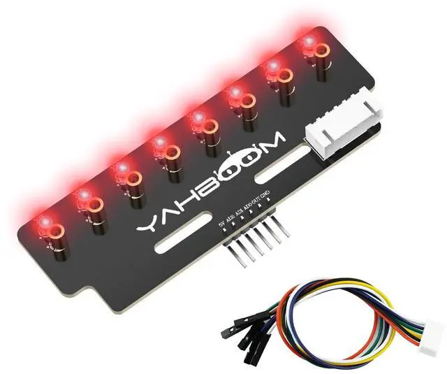 Main image of 8 Channel Grayscale Line Following Sensor Module, Infrared Resistant, No Debugging Required, with STM32/ESP32 16-24mm Height Limit, RGB Optional (Red Light Ver)