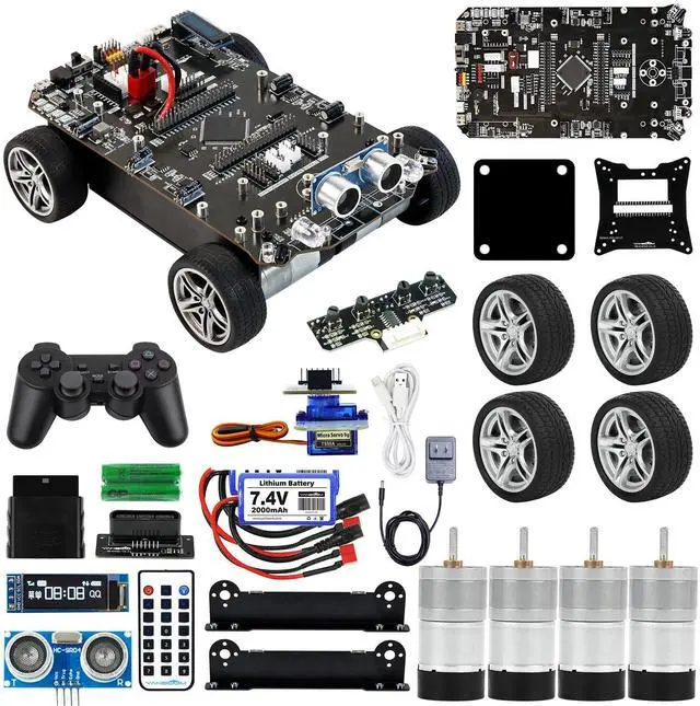 Main image of Smart Car with Multifunctional Development 2in1 STM32F103ZET6 DIY Programming Electronics Project Ranging, Following, Line Patrol (Ultimate Kit)
