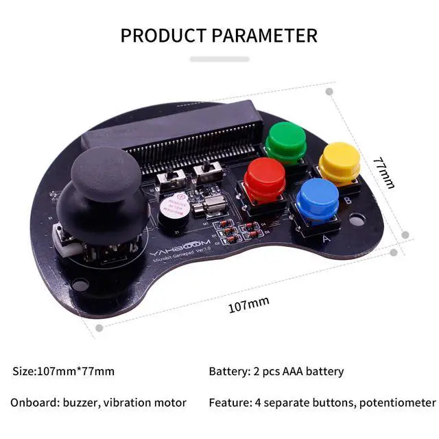 Alt view image 5 of 7 - Micro Bit Robotic Control Handle Game STEM Education Graphic Compatible with Micro:bit V2 V1.5 for Kids (Handle Without BBC v2)