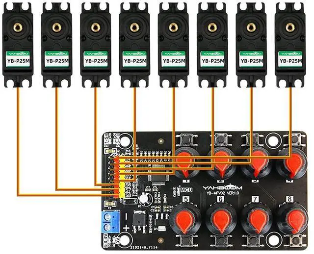 Alt view image 6 of 7 - RC Servo Tester 8 Channels Servo Motors Controller Centering Tool with Over-Current Protection, 2 Control Modes Support Manual Adjustment Courier Return Overcurrent Test (Servo Tester 8 chan)
