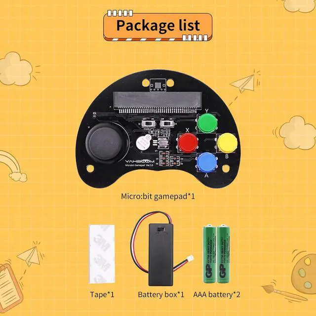 Alt view image 7 of 7 - Micro Bit Robotic Control Handle Game STEM Education Graphic Compatible with Micro:bit V2 V1.5 for Kids (Handle Without BBC v2)