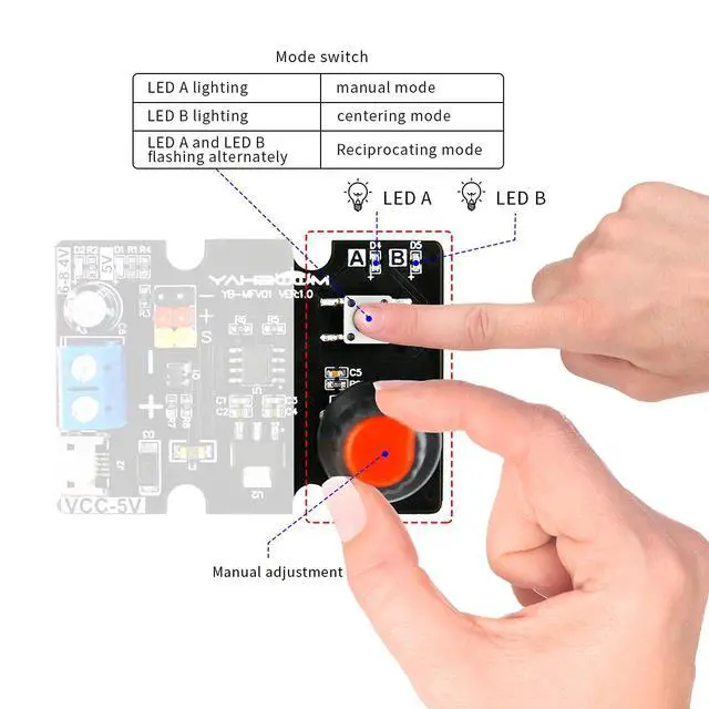Alt view image 3 of 7 - RC Servo Tester Channels Servo Motors Controller Centering Tool with Over-Current Protection, 2 Control Modes Support Manual Adjustment Courier Return Overcurrent Test (Servo Tester 1 chan)