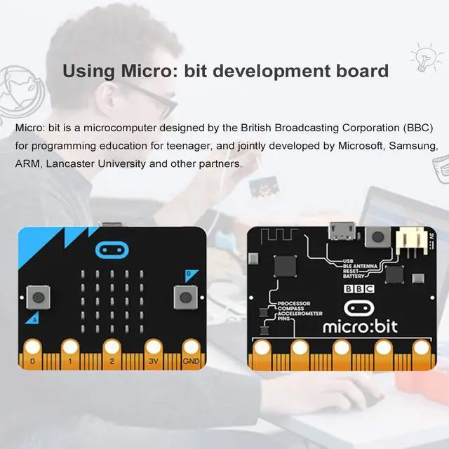 Alt view image 5 of 7 - Microbit V2 Coding Smart Robotics Toys DIY STEM Science Education RC Car Kit for Kids 10+ Compatible with BBC Micro bit Classroom Teaching Props Preferred