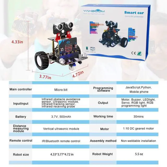 Alt view image 6 of 7 - Microbit V2 Coding Smart Robotics Toys DIY STEM Science Education RC Car Kit for Kids 10+ Compatible with BBC Micro bit Classroom Teaching Props Preferred