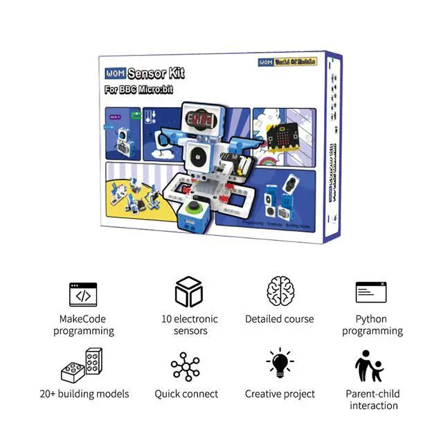 Alt view image 2 of 7 - Building Block Programming Kit Sensor Module with Micro bit V2 STEM Coding DIY Robot Kit Programmable Education Learn World of Module (Without V2)