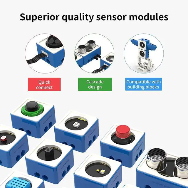 Alt view image 7 of 7 - Building Block Programming Kit Sensor Module with Micro bit V2 STEM Coding DIY Robot Kit Programmable Education Learn World of Module (Without V2)