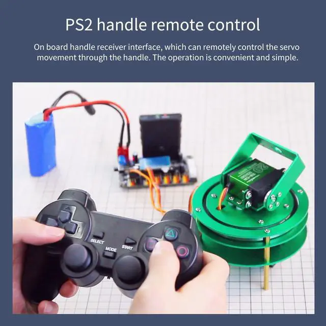 Alt view image 6 of 7 - 2-DOF Servo Pan-Tilt Kit for DIY Robot, Electric Platform with Metal Servo, Accessories for Camera or Robot Arms Bracket (2DOF Metal servo with Control Board and Handle)