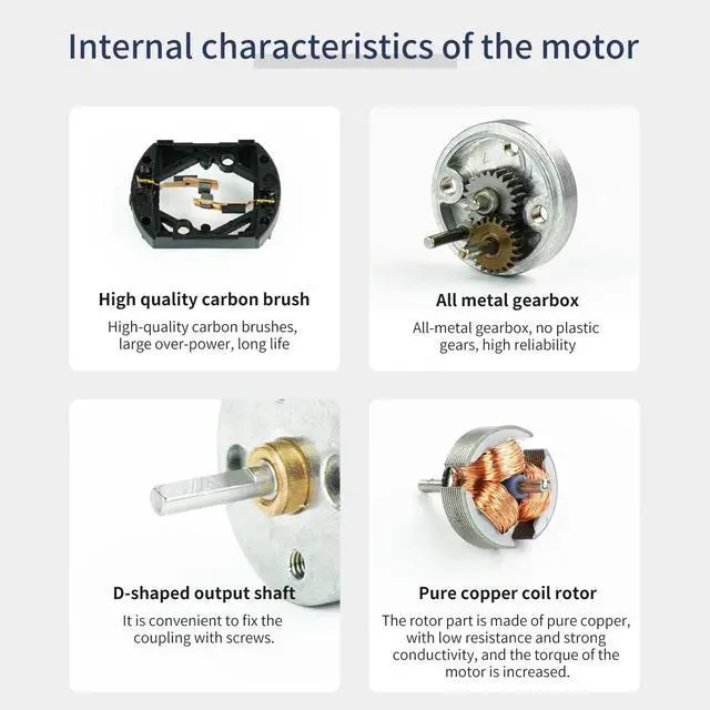 Alt view image 3 of 7 - DC Motors 12V 7.4V High Torque Electric Geared Motor for DIY Toys Science Experiments (310 Motor 450RPM)