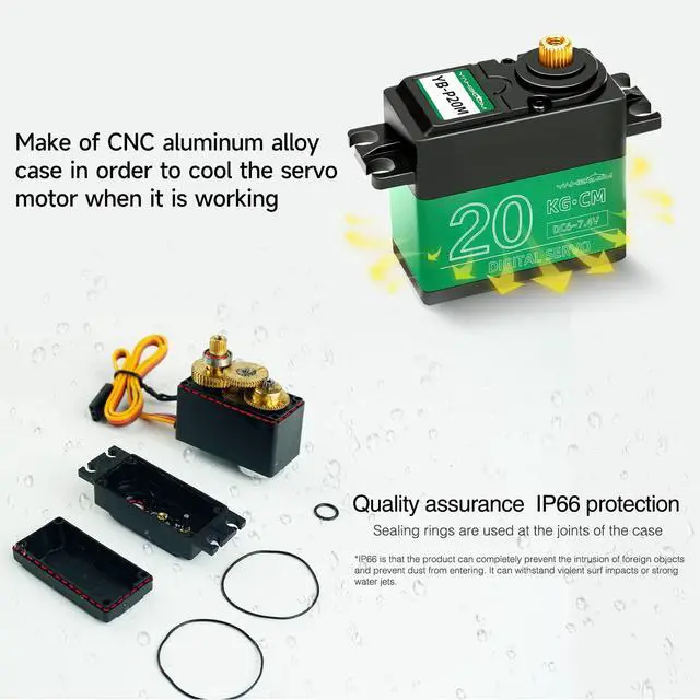 Alt view image 6 of 7 - 25KG High Torque Digital Servo Full Metal Gear Servo Motor for RC Model DIY Waterproof Control Angle 180° DS3218MG (25kg servo)