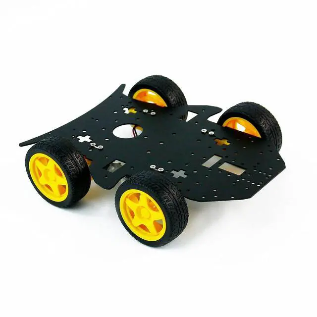Alt view image 5 of 7 - Tire Wheel 4pcs Rubber Tyres 2.6in Tyres Model Gear Parts with Convex Wheel Hub for Programmable Smart RC Robot Car